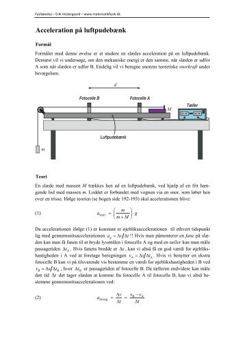 0BAcceleration på luftpudebænk - matematikfysik
