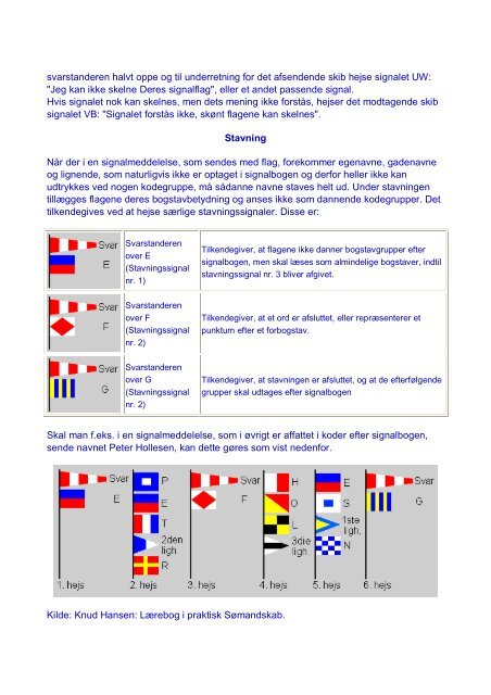 Signalflag og deres brug - Hobro Både og Fiskerihavn