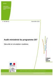 Audit ministériel du programme 207 - Sécurité et circulation routières