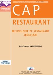 CAP Restaurant 1ère année version professeur - Editions BPI