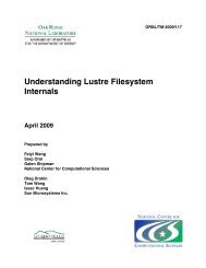 Understanding Lustre Filesystem Internals - National Center for ...