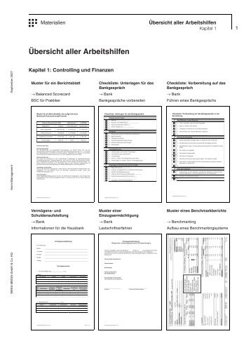 Übersicht aller Arbeitshilfen