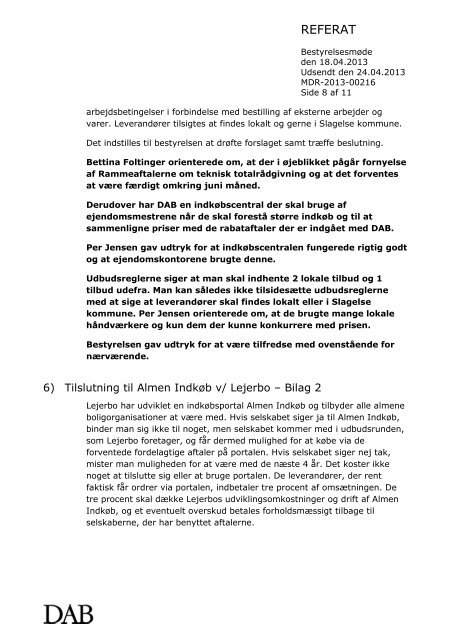 2013-04-18, referat - Skælskør Boligselskab