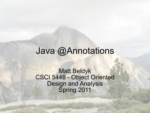 Java @Annotations - Computer Science