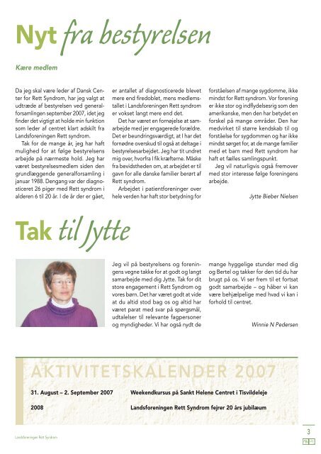 Nr. 3 · September 2007 - Landsforeningen Rett Syndrom