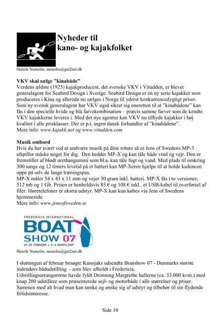 Nr. 2 - april 2007 - Kajakklubben Esrum Sø