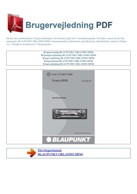 Brugsanvisning BLAUPUNKT ORLANDO MP46