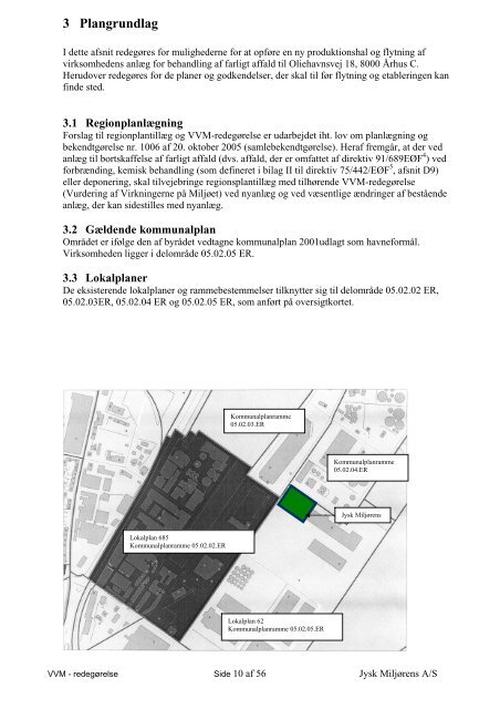 vvm – redegørelse for jysk miljørens a/s oliehavnsvej 18 8000 århus c