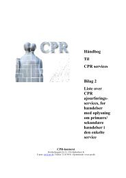 Håndbog Til CPR services Bilag 2 Liste over CPR ajourførings ...