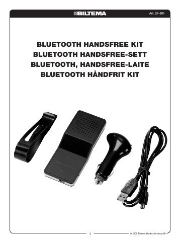 BLUETOOTH HANDSFREE KIT BLUETOOTH ... - Biltema