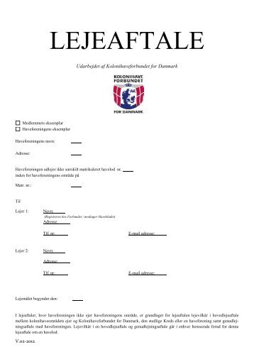 Lejeaftale (pdf) - Vest-kredsen