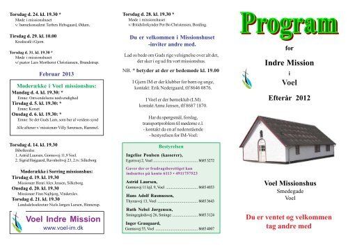 Program - Voel Indre Mission