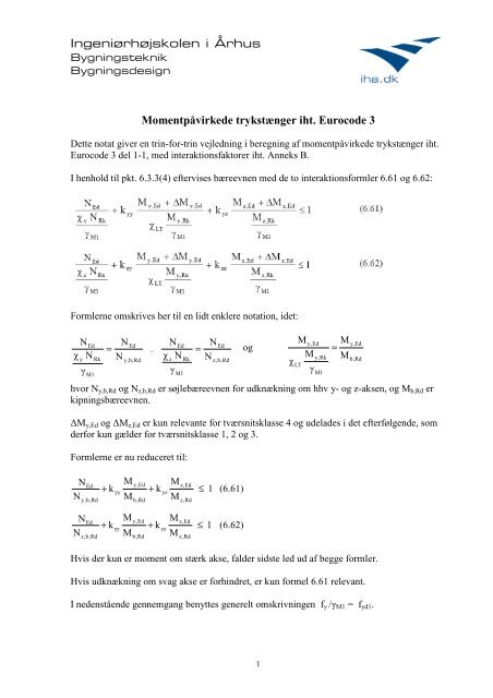 Notat om momentpåvirkede søjler - Hjemmesider på ...