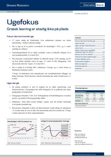 Fokus i den kommende uge - Danske Analyse - Danske Bank