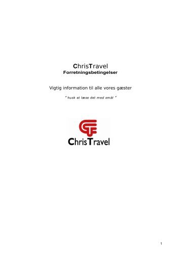 Vores almindelige forretningsbetingelser - Chris Travel ApS