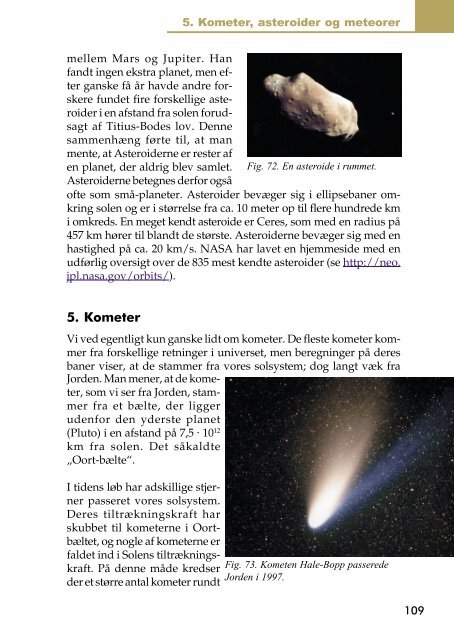 5. Kometer, asteroider og meteorer