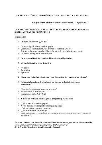 3) ratio studiorum y la pedagogía ignaciana - Colegio San Francisco ...