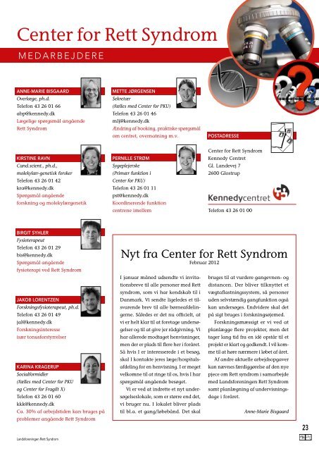 nr. 1 · marts 2012 · 24. årgang - Landsforeningen Rett Syndrom