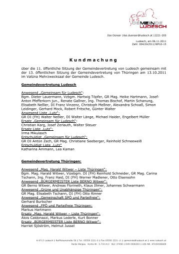 Kundmachung - Gemeinde Ludesch