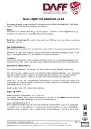 U12 Regler for sæsonen 2013 - Dansk Amerikansk Fodbold Forbund
