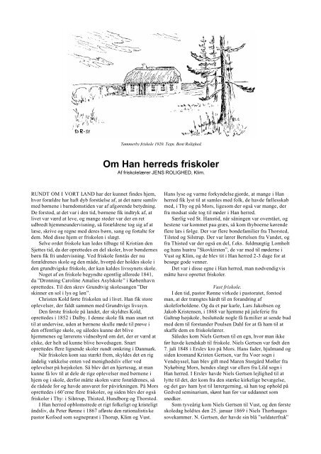 Rolighed, Jens 'Om Han herreds friskoler' - Thisted Museum
