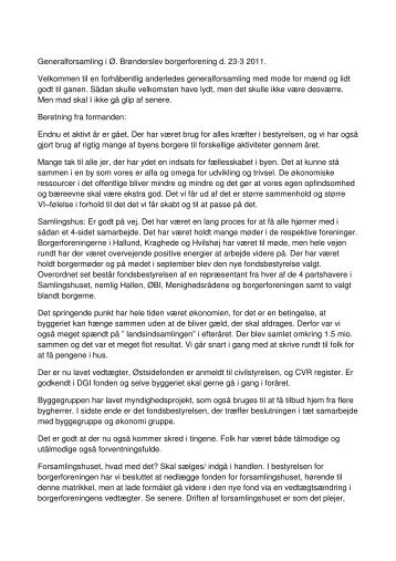 Generalforsamling i Ø. Brønderslev borgerforening d. 23-3 2011 ...