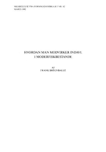 1992. Hvordan man modvirker indavl i ... - Runkebjerg.dk