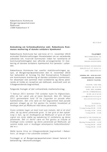 københavns kommune arrangement i ... - Statsforvaltningen