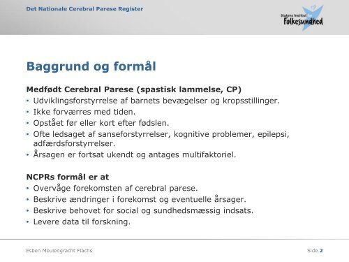 Det Nationale Cerebral Parese Register - Statens Institut for ...