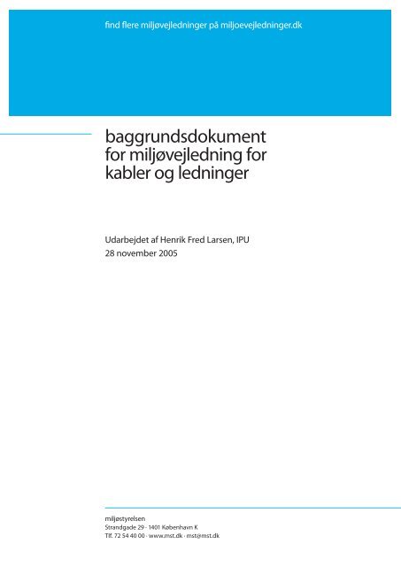 Kabler og ledninger - Miljøvejledninger