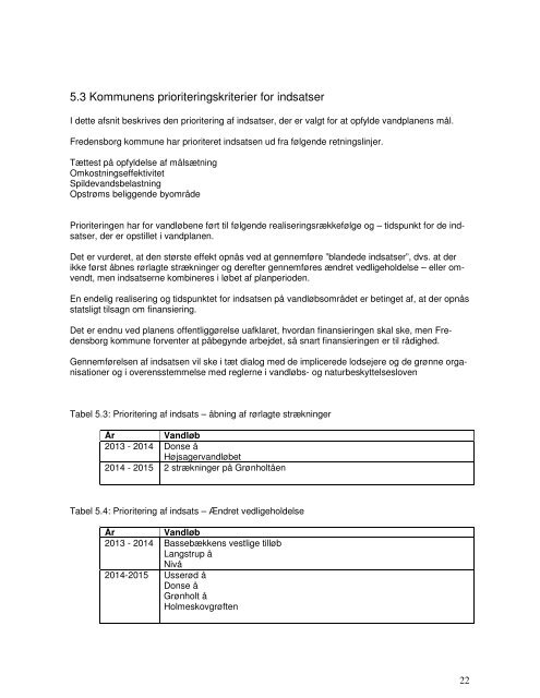 Forslag til Vandhandleplan - Fredensborg Kommune