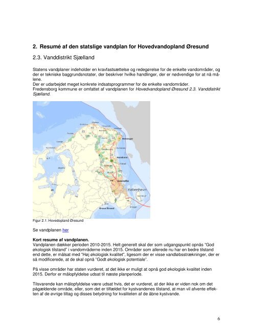 Forslag til Vandhandleplan - Fredensborg Kommune