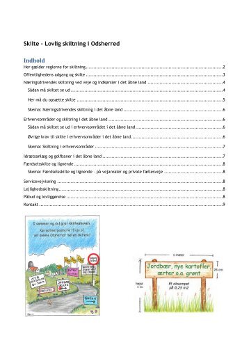 Skilte – Lovlig skiltning i Odsherred Indhold - Odsherred Kommune