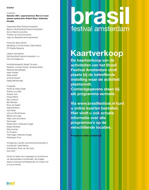 festival programma oktober november 2011