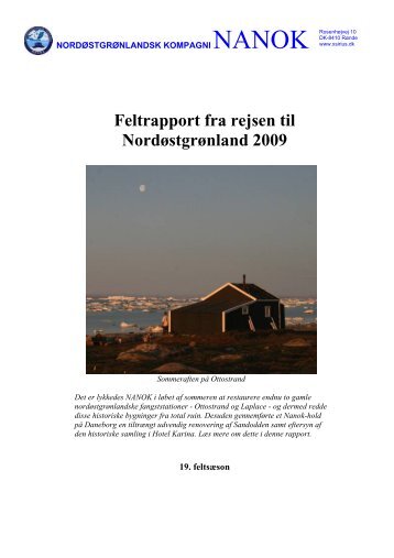 Feltrapport fra rejsen til Nordøstgrønland 2009 - Xsirius