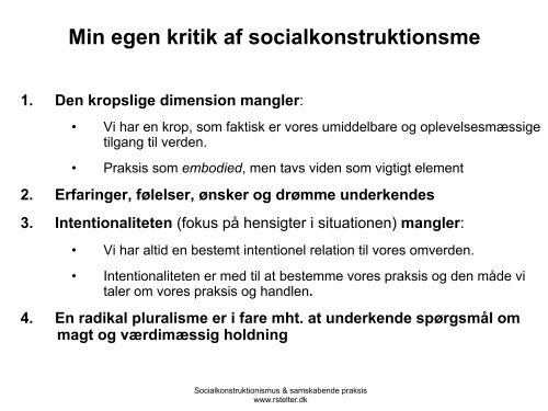 Socialkonstruktionisme - samskabende praksis - Copenhagen ...