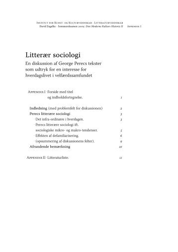 Litterær sociologi - Akademisk Opgavebank