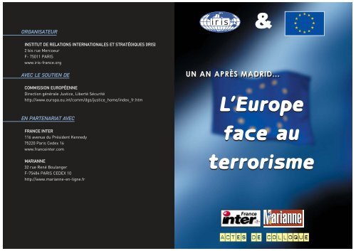 L'Europe face au terrorisme L'Europe face au terrorisme - Iris