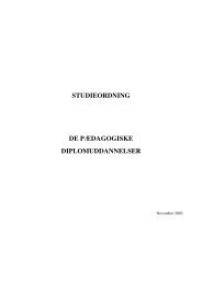 STUDIEORDNING DE PÆDAGOGISKE DIPLOMUDDANNELSER