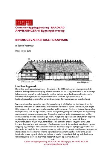 Bindingsværkshuse i Danmark - Center for Bygningsbevaring