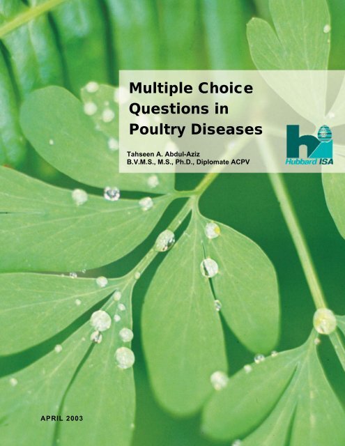 Multiple Choice Questions in Poultry Diseases - Over the Woods