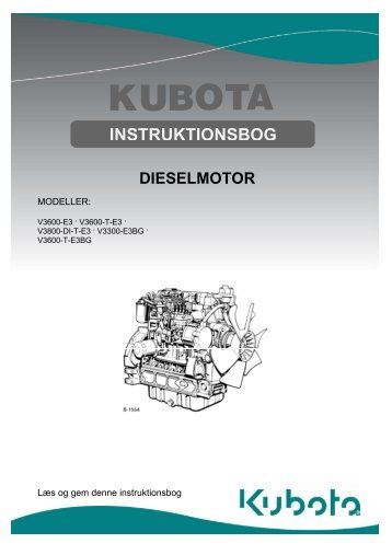 Instruktionsbog til V3-serien - Kubota Motorer