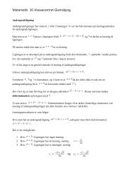 Matematik 10. klassecentret Glamsbjerg