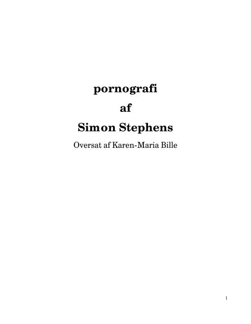 pornografi af Simon Stephens