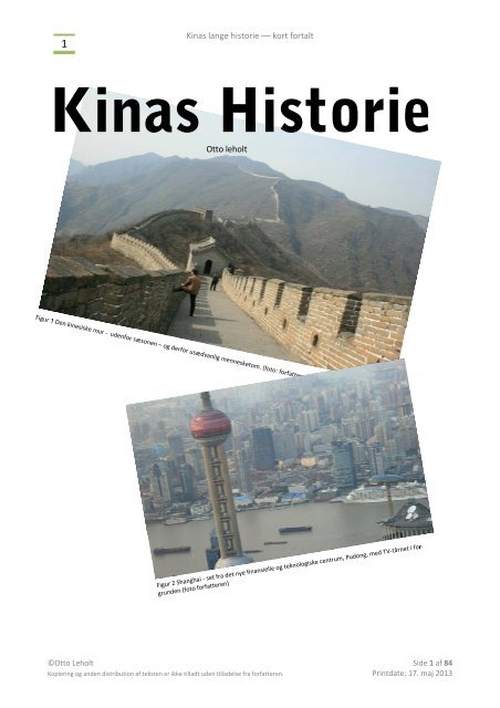 Kinas lange historie –– kort fortalt Otto leholt