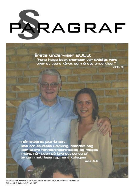 årets underviser 2003: månedens por månedens portræt: - Paragraf