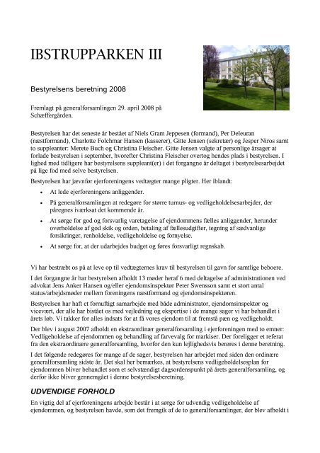 Bestyrelsens beretning (PDF, 2.2MB) III