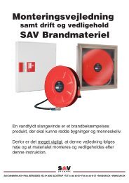Monteringsvejledning SAV Brandmateriel - SAV-Danmark Trading A/S