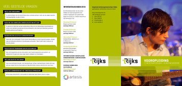 Folder Vooropleiding Conservatorium en Kunstacademie - t Rijks