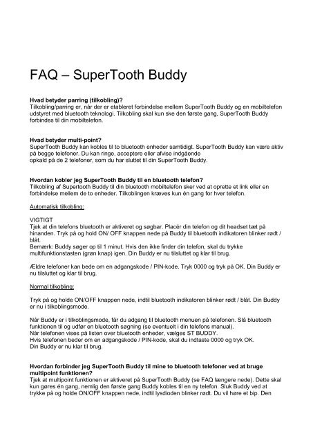 FAQ – SuperTooth Buddy - FDM netbutik
